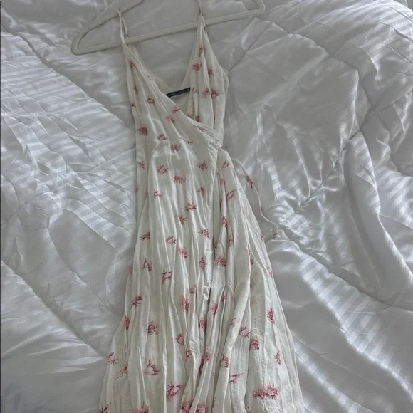 Abercrombie & Fitch Surplice White floral midi dress Sundress Sz Small S - Picture 1 of 4